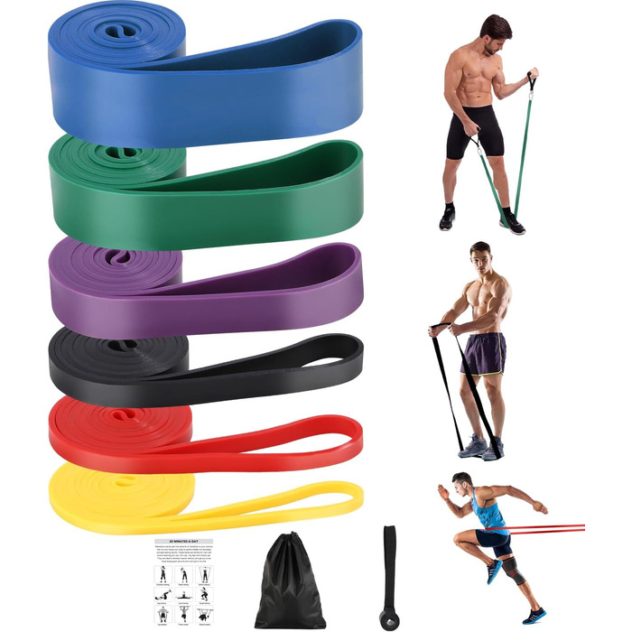 Набір еластичних стрічок FAOKZE для фітнесу, йоги, стрейчингу та силових тренувань (5 шт.)