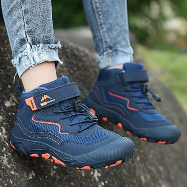 Дитячі трекінгові черевики для ходьби та бігу, водонепроникні, зручні, легкі, спортивні, синього кольору (33 EU)