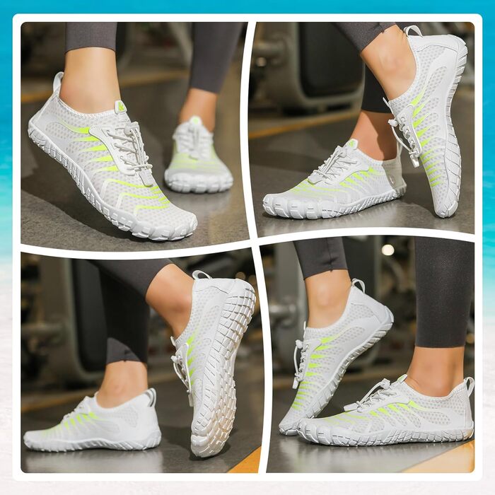 Водні шкарпетки для плавання та відпочинку на пляжі: чоловічі та жіночі шкарпетки для води, швидко сохнуть, з дренажними отворами, для басейну, моря, серфінгу, каякінгу, фітнесу, розміри 36-46 EU (39 EU, білий)