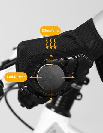 Велосипедні рукавички KUTOOK: антиковзаючі, амортизуючі, з підтримкою сенсорного екрану. Ідеально для MTB, шосе, гонок, даунхілу та хайкінгу (Чорний, L)