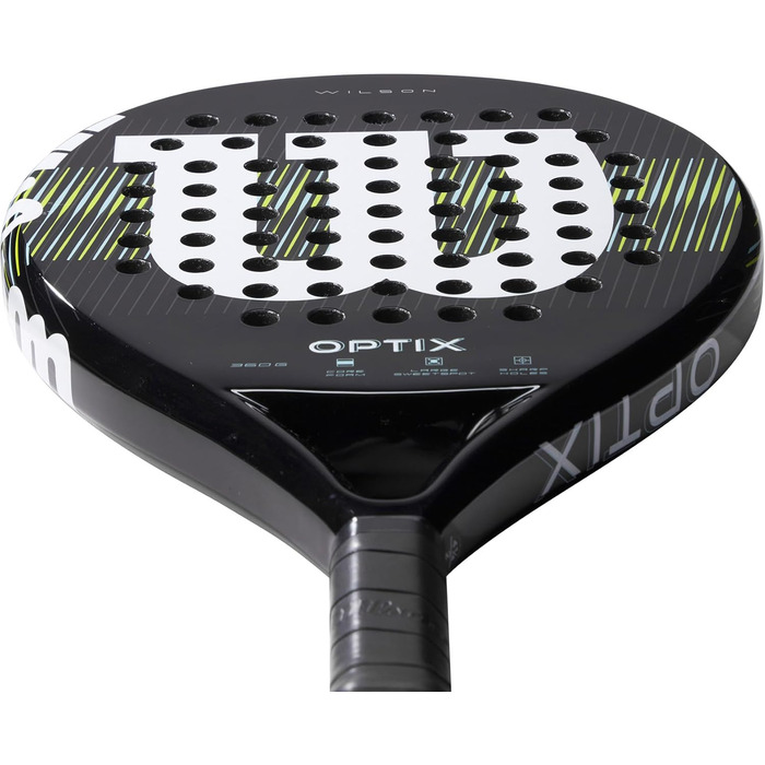 Падельна ракетка Wilson Optix V1 для дорослих, унісекс, біло-чорна, розмір 4-1/4