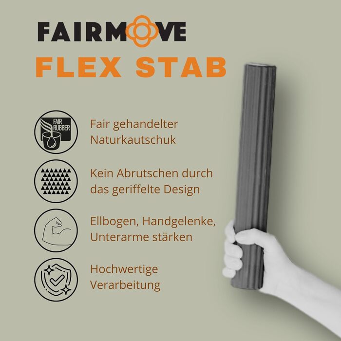 Гнучкий тренувальний стрижень FAIR MOVE Flexstab для рук і пальців, зелений – тренажер для фізіотерапії, розвитку хвату та зміцнення передпліччя