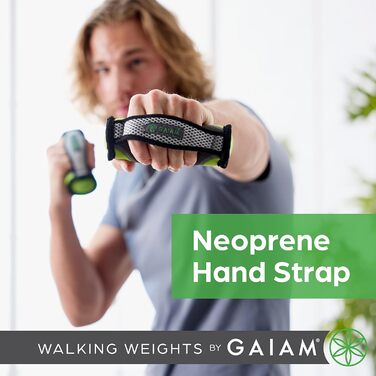 М'яка гантеля Gaiam з ремінцем для жінок і чоловіків, 1 шт, лаймова, для фітнесу та ходьби