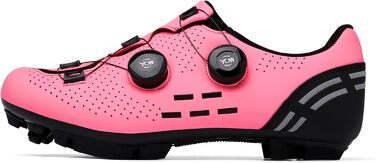 Велосипедні черевики для чоловіків: MTB, шосе, маунтінбайк, Radschuhe з системою кріплення 2-х педалей та пряжкою. Колір: зелений, рожевий (41 EU)