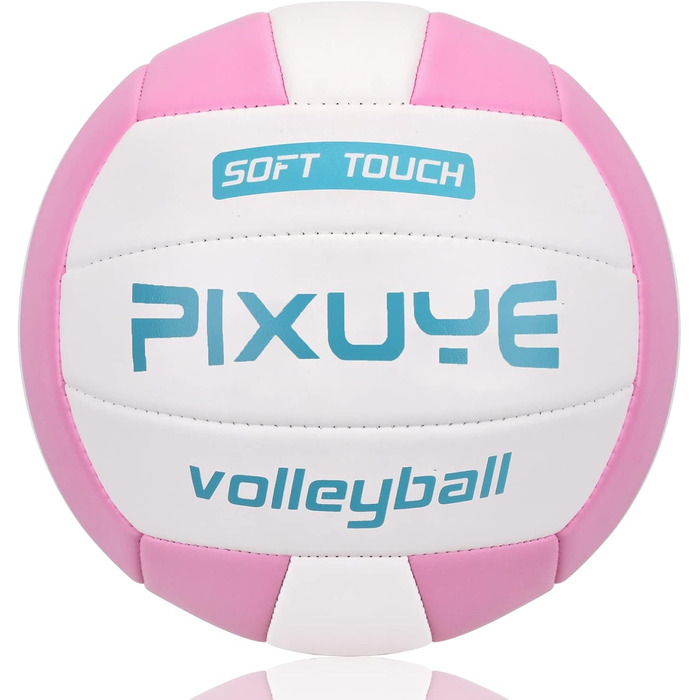Волейбольні м'ячі PIXUYE, розмір 5, м'які для пляжу, дітей та дорослих, для ігор та тренувань, рожево-білі