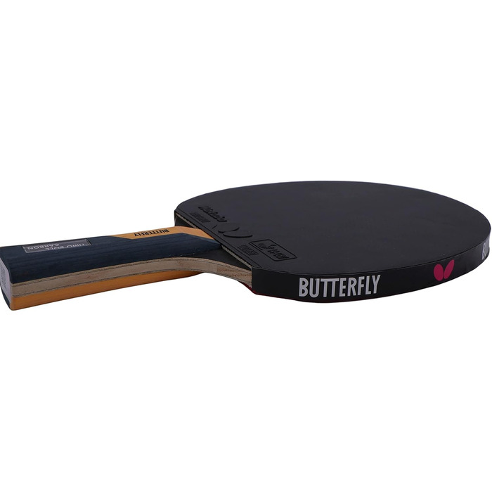 Ракетка для настільного тенісу Butterfly Timo Boll Carbon, червоний/чорний/жовтий, 170 г
