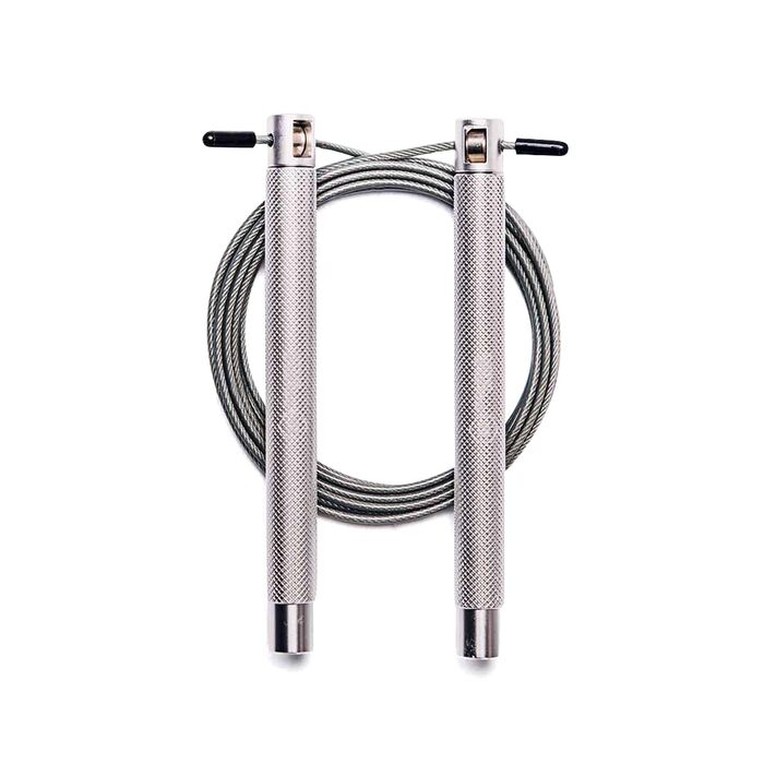 Стрибкове канат Springseil Speed Rope: регульований, для CrossFit, боксу, фітнесу, металеві ручки (срібний)