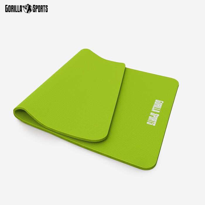 Йога мат GORILLA SPORTS® 190x100x1.5 см з ручним ременем, антислизька, без фталатів, для фітнесу та тренувань