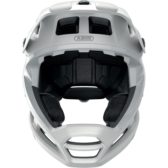 Велосипедний шолом ABUS AirDrop MIPS Fullface для MTB, Downhill, Enduro, оптимізована вентиляція, канал Ambient Sound, для дорослих, розмір L (58-62 см), білий
