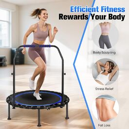 Трамплін фітнес складаний 106 см, 150 кг, 3 рівня регулювання ручок, без встановлення, для дітей, синій