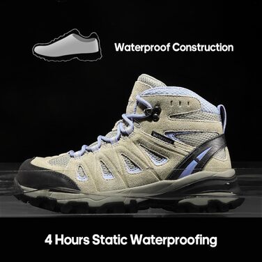 Черевики для трекінгу та подорожей NORTIV 8 Adventurer для жінок - дихаючі, зручні, розмір 40.5 EU, бежево-лілові