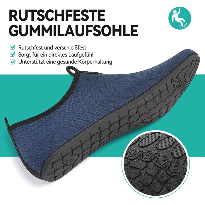 Шкарпетки для плавання та водних видів спорту для жінок та чоловіків. Швидковисихаючі шкарпетки для пляжу, басейну, йоги, серфінгу. Розміри 35-47 EU, блакитні.