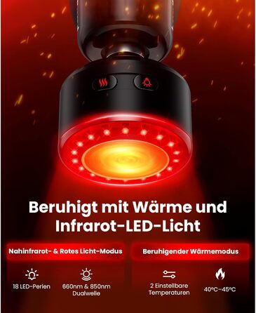 Масажер для м'язів Bob and Brad Q2 Ultra з інфрачервоним нагрівальним насадкою, портативний, тихий, для зняття м'язового болю, чорний + інфрачервоний нагрів