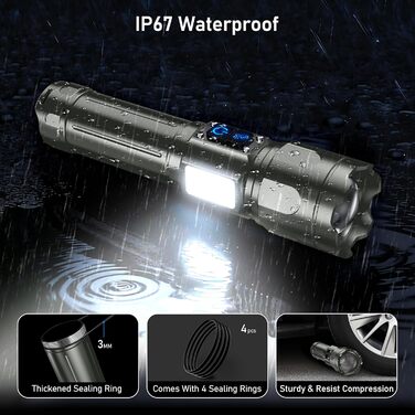 Ліхтар налобний Blukar LED з 2 режимами освітлення, COB-підсвічування, регулюванням яскравості, 7 режимів, водонепроникний, для активного відпочинку