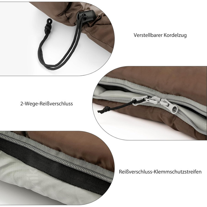 Спальний мішок Naturehike - 7°C, для походів та кемпінгу, U-колір