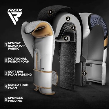 Боксерські рукавички RDX Maya шкіра 12oz, золоті, для боксу, муай-тай, кікбоксингу, тренувань, спарингів