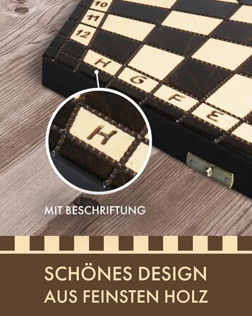 Дерев'яний ігровий набір 3-в-1 ChessEbook: шахи, нарди, шашки, складаний, ручна робота, 35x35 см