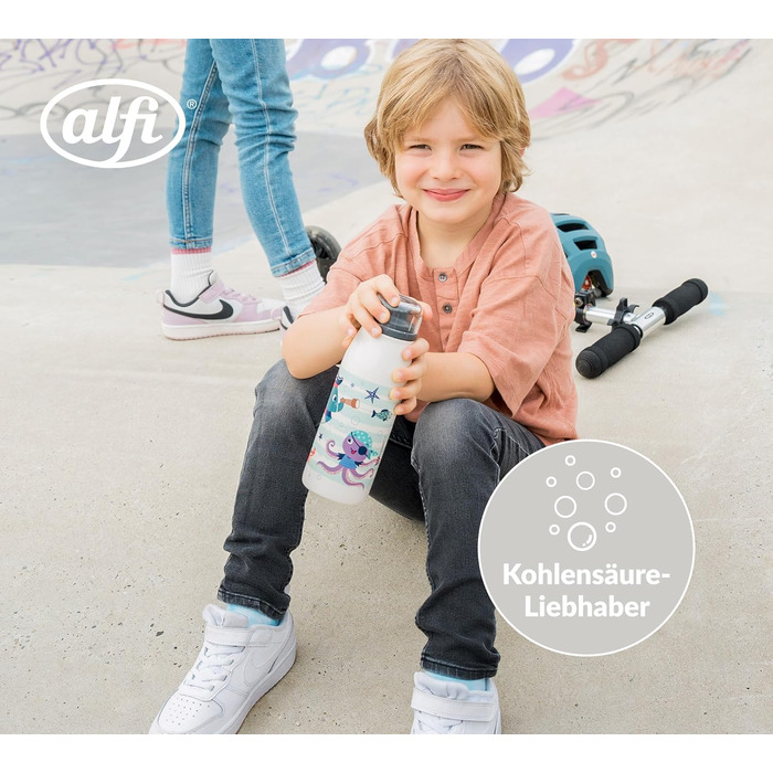 Дитяча ізотермічна пляшка alfi KIDS ISO 350 мл, пірати, нержавіюча сталь, термос для напоїв, герметична кришка, тримає тепло 12 годин, холод 24 години, для газованої води, BPA-free