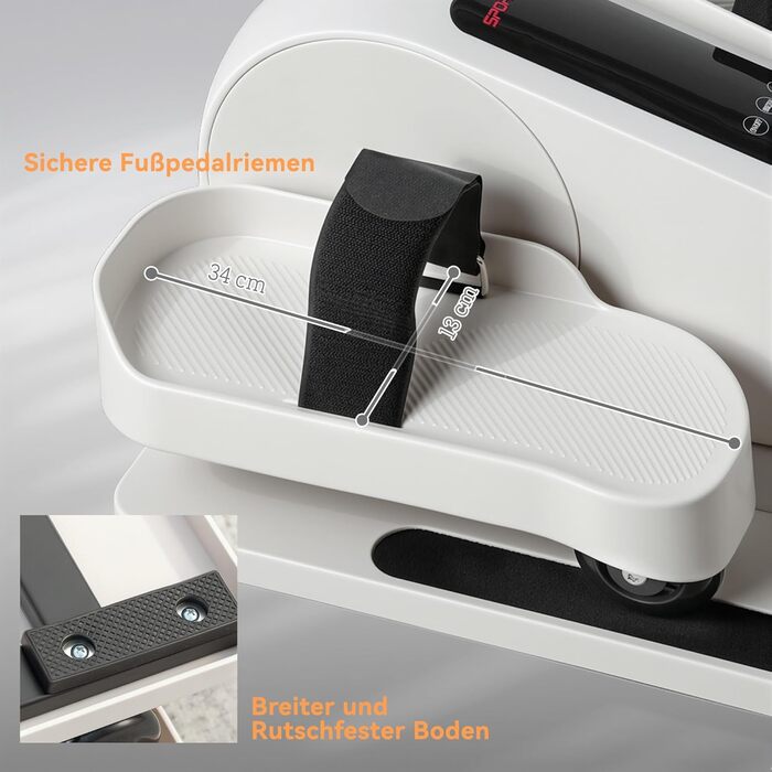 Міні еліптичний тренажер SPORTNOW для дому: електричний крос-тренажер під стіл з 12 швидкостями, 7 рівнями опору, пультом дистанційного керування, LED-дисплеєм, неслизькою поверхнею та тихим ходом. Ідеально підходить для людей похилого віку та дорослих.