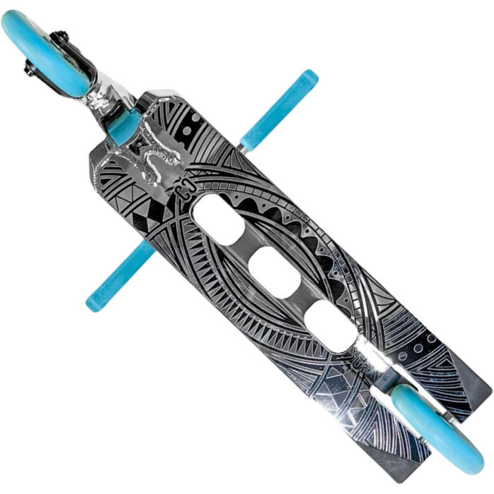 Скутер для трюків CORE Trick Tretroller 110mm, ABEC 9, для початківців та професіоналів, від 5 років, регульована висота 78-95 см, + наклейки Fantic26 (Park CL1 Mini H=75 Chrome/Teal)