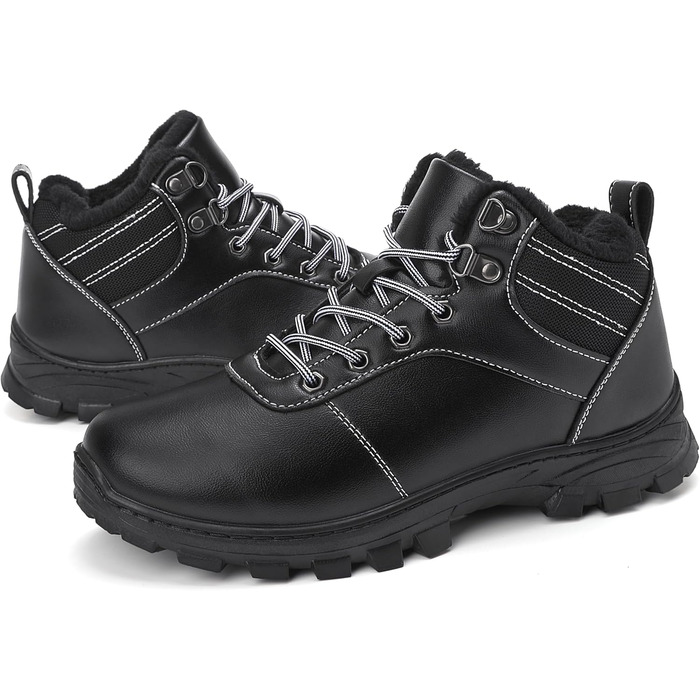 Зимові черевики для чоловіків та жінок – теплі, з підкладкою, снігові черевики, легкі, нековзні, для активного відпочинку та повсякденного носіння (36 EU, чорний Gb1172)