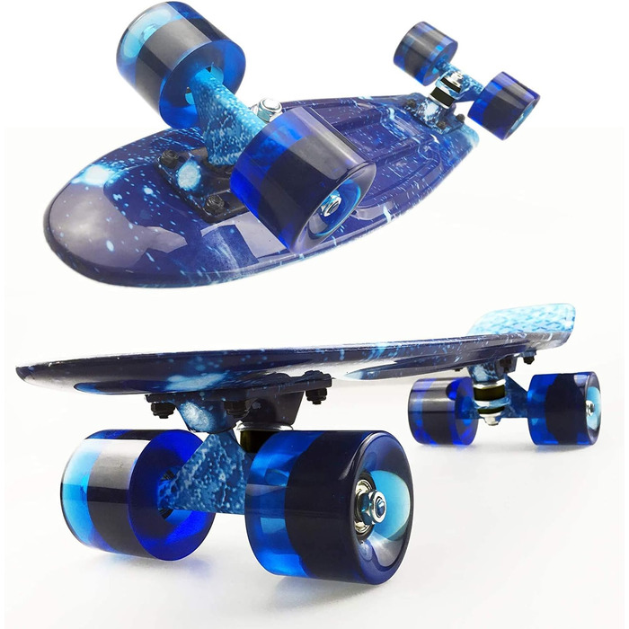 Скейтборд Mini Cruiser 22 дюйми з LED-колесами для дорослих та дітей - ідеальний подарунок