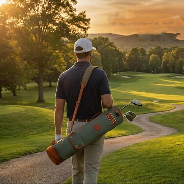 Сумка для гольф-клубів TOURBON з тканини, зелена, для чоловіків та жінок