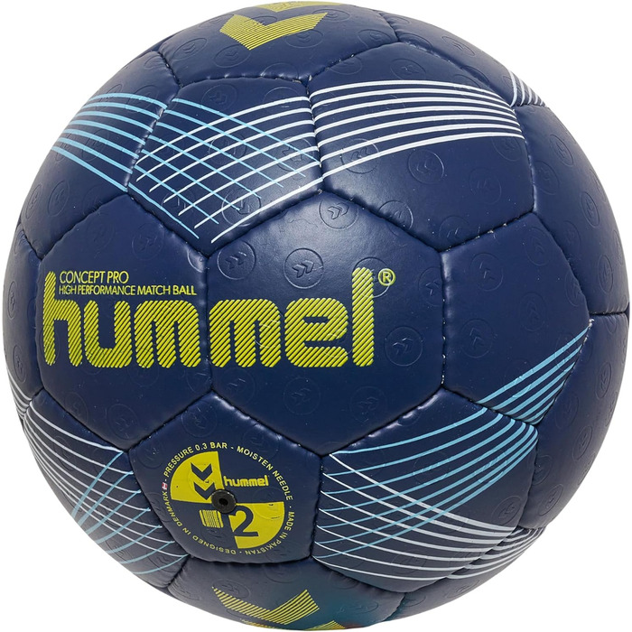 Гандбольний м'яч hummel Concept Pro для дорослих, розмір 2, синьо-жовтий