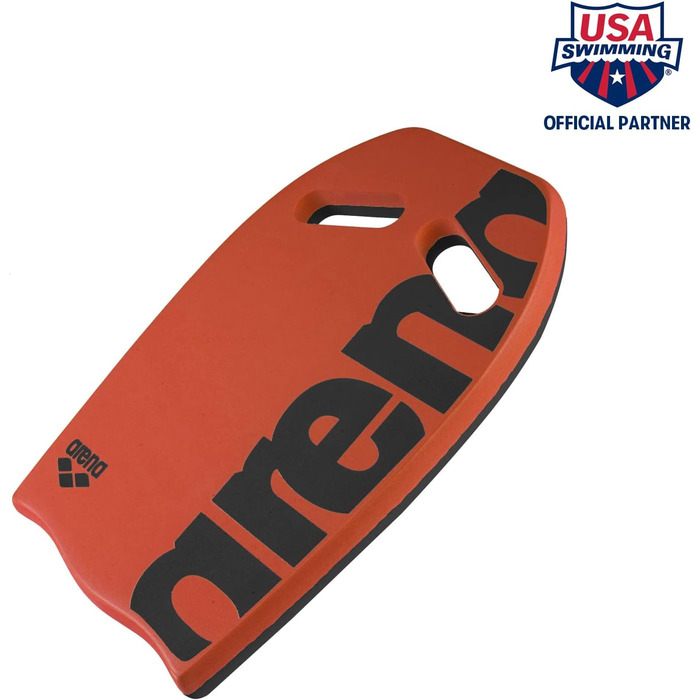 Дошка для плавання arena Kickboard, 39x30 см, EVA, помаранчева, тренувальна, з отворами для рук, без ПВХ