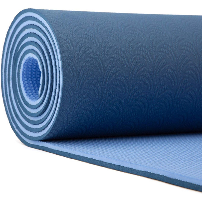 Килимок для йоги Bodhi Lotus PRO, гіпоалергенний, TPE, антиковзкий, для фітнесу, пілатесу, гімнастики, синій, 100% перероблюваний