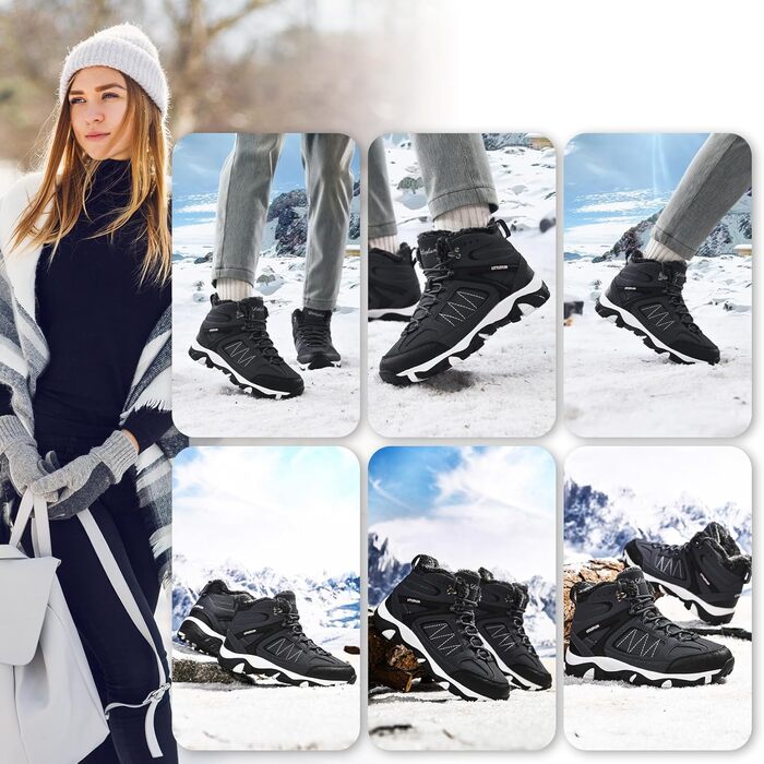 Зимові черевики ASHION для жінок: утеплені, водонепроникні, для ходьби та відпочинку на природі, розмір 36-42, колір: темно-синій