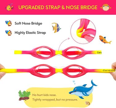 Дитячі окуляри для плавання Kinder A4 Pink, 2-12 років