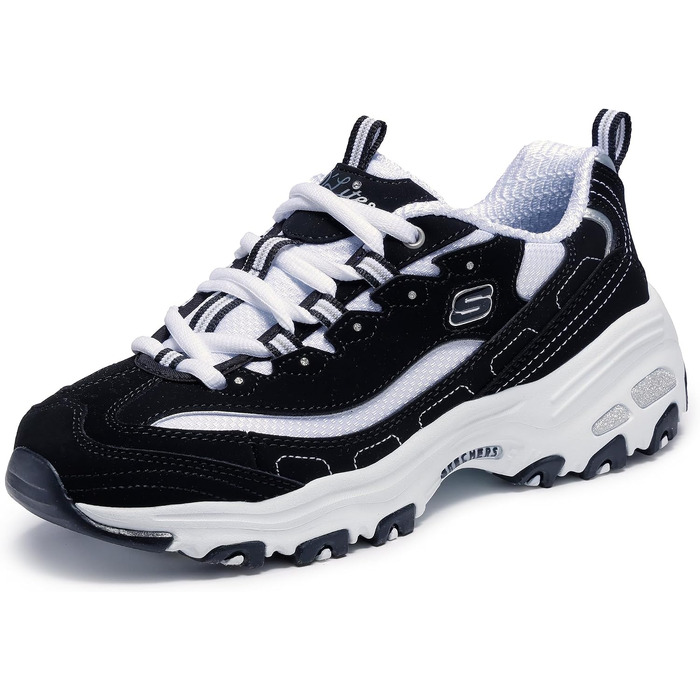 Жіночі кросівки Skechers D'lites Biggest Fan — чорні, натуральна замша та сітка, розмір 37 EU