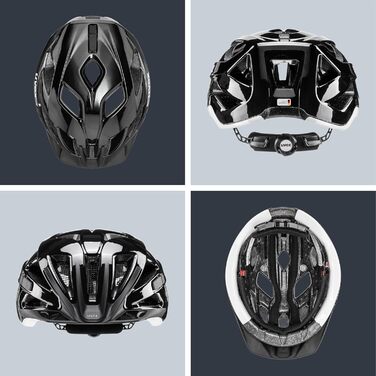 Шолом uvex active: захисний універсальний шолом для жінок та чоловіків, регульований розмір, розширюваний світлодіодним ліхтарем (чорний/білий, 52-57 см, Single)