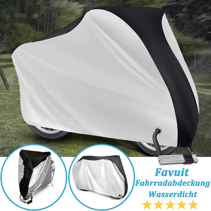 Водонепроникний чохол для велосипеда на 2 велосипеди 200x70x110cm, 210D Oxford, захист від сонця та дощу