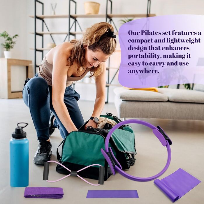 Кільце для пілатесу та йоги з подвійними ручками, фіолетове. Для тренування ніг, рук та стегон. Допомагає схуднути