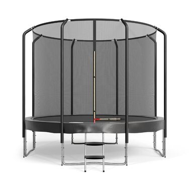 Батут Semi-Pro 10FT (305 см) з чорним захисним покриттям, сіткою, матцем та сходами