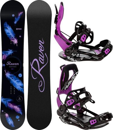 Сноуборд RAVEN Mia Black + Фіксуючі кріплення Fastec FT360 150 см + Fastec Fuchsia M