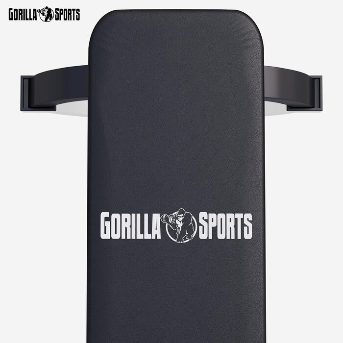 GORILLA SPORTS® Силова лава для жиму, до 400 кг, гумові ніжки, чорна — універсальна фітнес-лава для тренувань вдома, пресу та жиму лежачи