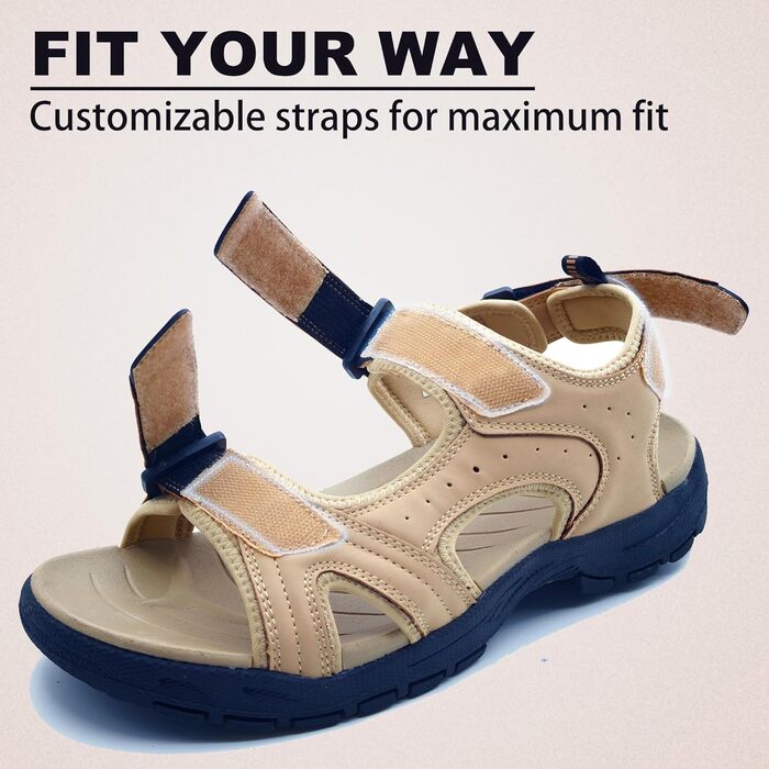 Чоловічі сандалі ARRIGO BELLO для трекінгу та пляжу, на липучці, колір світло-коричневий, розмір 46 EU