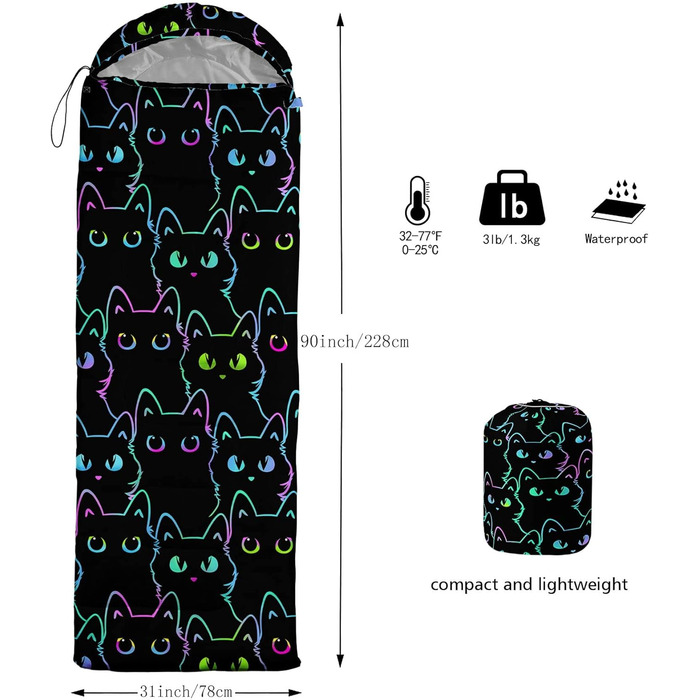 Спальний мішок HOSIMA з м'ячем для холодного клімату, для дорослих, хлопчиків та дівчаток, водонепроникний, теплий, для кемпінгу, піших прогулянок, відпочинку на природі, подорожей, полювання, компресійний мішок Multi 8