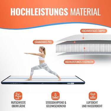 Airtrack мат для гімнастики надувний 3/4/5м, 120см, 10/20см, з електронасосом, ремонтним набором та сумкою 400x120x20см