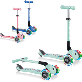 Дитячий триколісний самокат GLOBBER JUNIOR Foldable Fantasy Lights з LED колесами 120/80 мм, ABEC 5, складаний