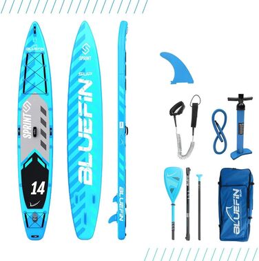 Bluefin SUP 14' Sprint Carbon - надувна карбонова дошка для сапсерфінгу, комплект весло та аксесуари