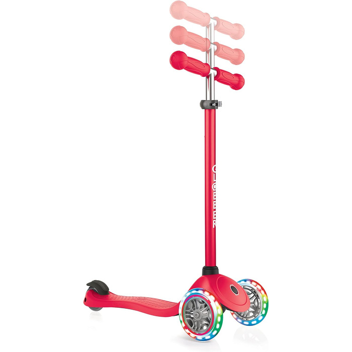 Дитячий самокат Globber Primo Lights з LED колесами, 3-х колісний, регульований, ABEC 5, 120/80 мм, неоновий