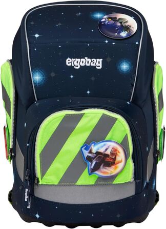 Набір безпеки ergobag pack із світловідбиваючими смужками, 3 предмети, універсальний розмір, зелений, для рюкзаків pack, cubo, cubo light після липня 2019