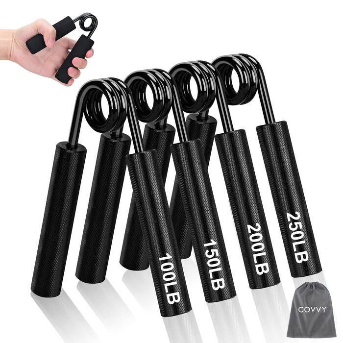 Griffkraft Trainer Set 50-250 LBS: Розвиток сили хвата, металевий тренажер для рук та пальців (набір 4 шт.)