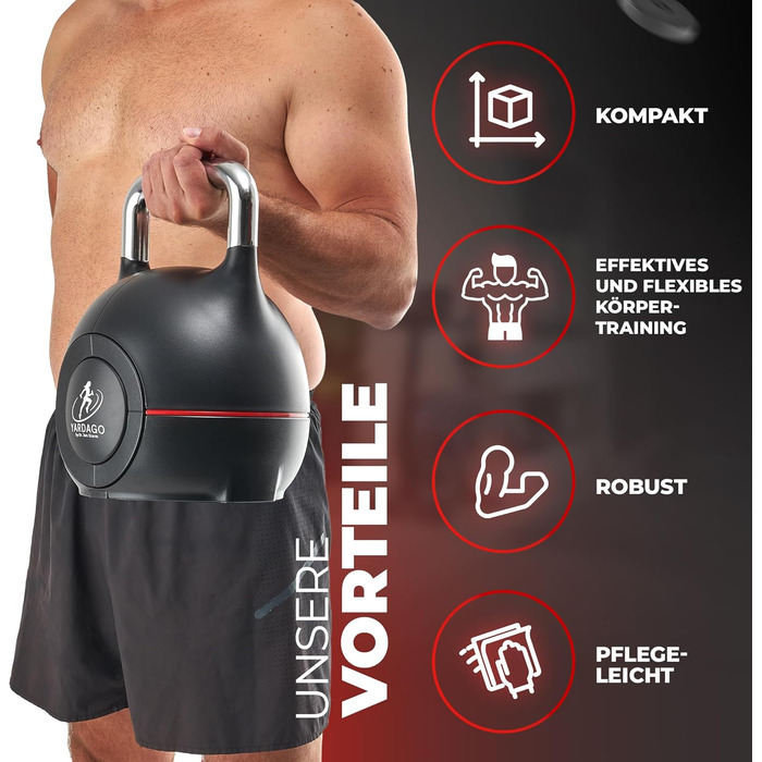 Кетлбел зміннісна Flexi-Kettlebell 2-20 кг для силових тренувань, CrossFit та загальної фізичної підготовки. Компактний, регульований, для домашнього тренажерного залу, Пілатесу, тренувань всього тіла. Набір кулькових гантелей.