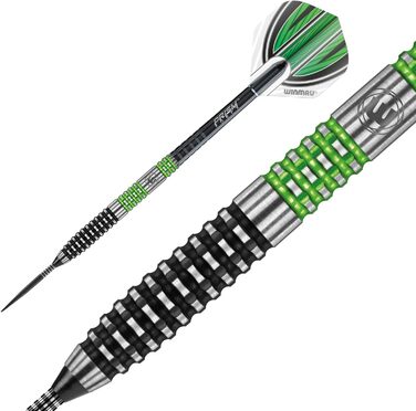 Дротики WINMAU Daryl Gurney 24 г, професійні, вольфрамові, стальні, набір з оперенням і хвостовиками
