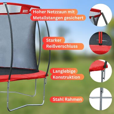 Батут спортивний Superstar 2.0 I Трамплін для саду I Якісний та великий з сіткою безпеки I Ø 366 см I Макс. вага користувача 150 кг I Для дітей